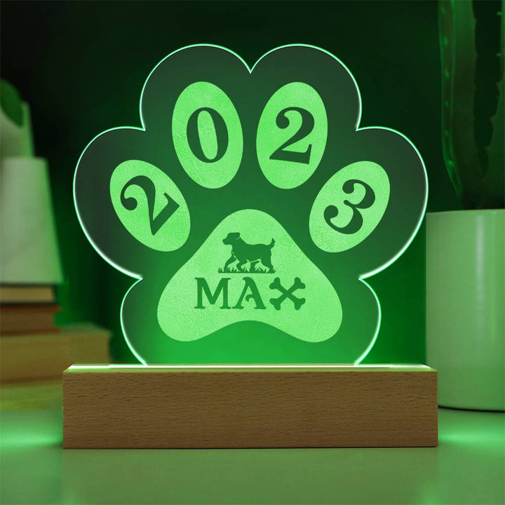 2023 Max - Engraved Acrylic Paw with LED Base w/Cord