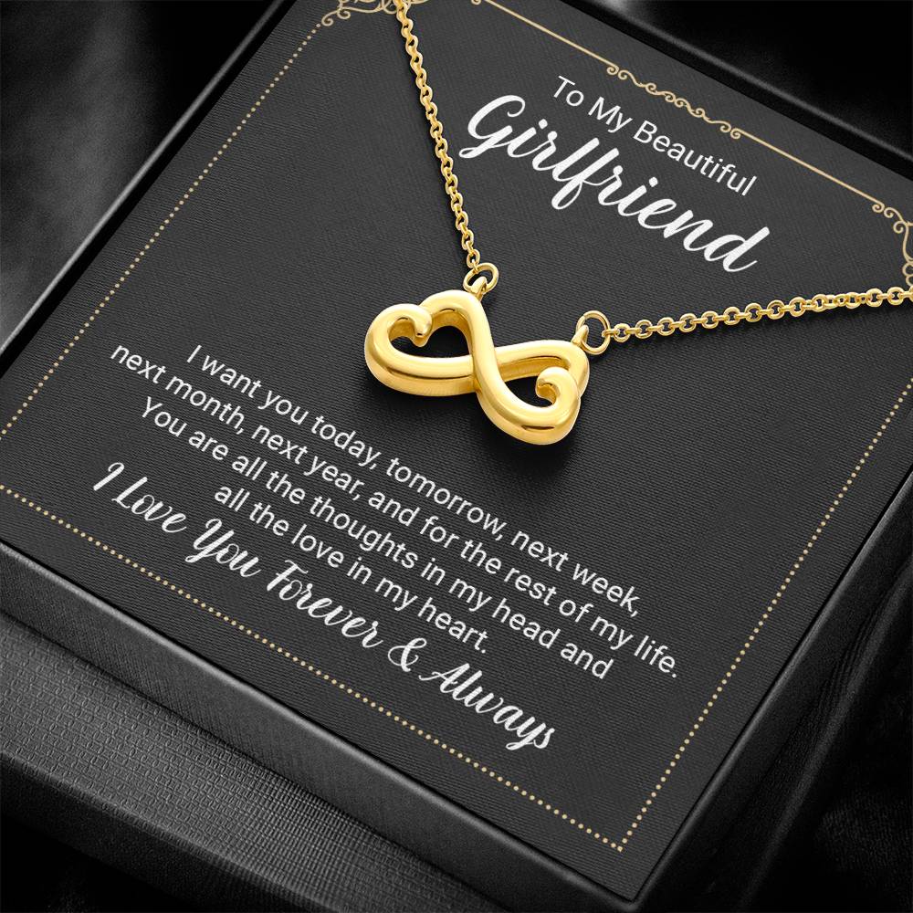 To My Beautiful Girlfriend | You are all the thoughts in my head and all the love in my heart - Endless Love Necklace