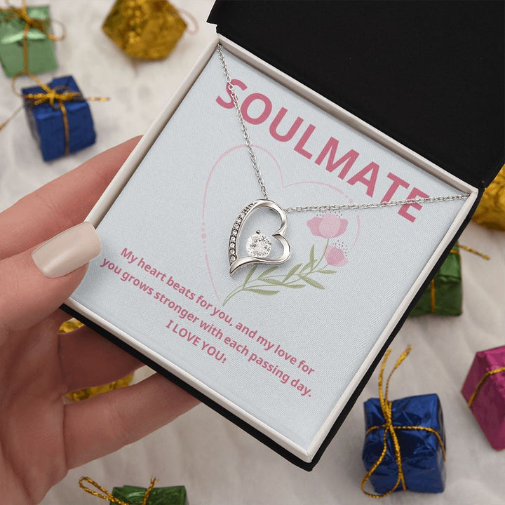 Soulmate | My heart beats for you, and my love for you grows stronger with each passing day - Forever Love Necklace