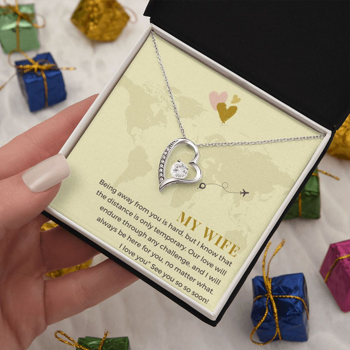 My Wife | Being away from you is hard, but I know that the distance is only temporary - Forever Love Necklace