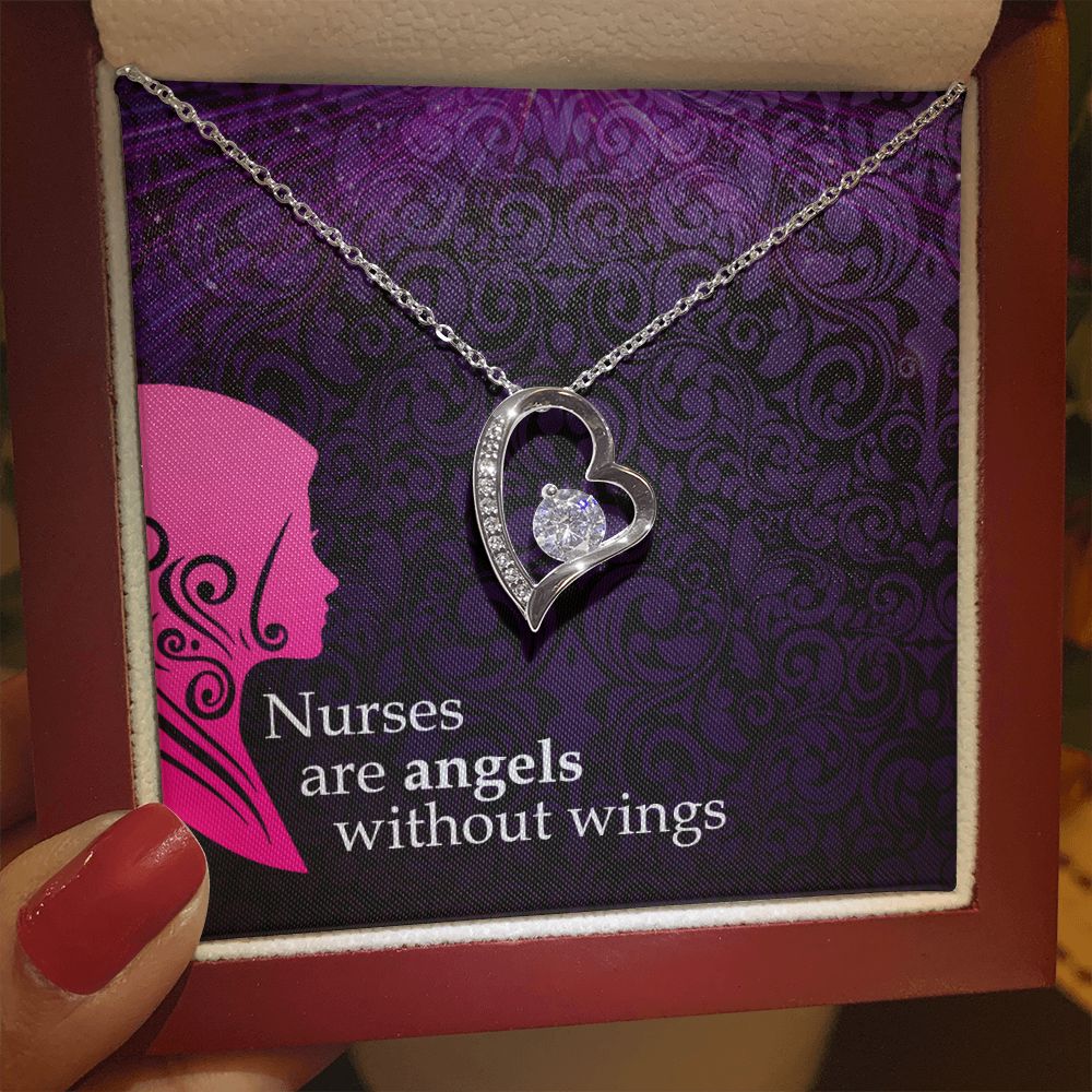 Nurses are Angels without wings - Forever Love Necklace