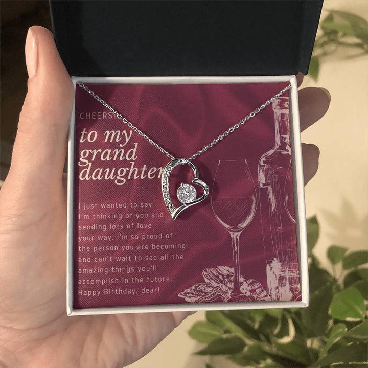 To my Granddaughter | I just wanted to say I'm thinking of you and sending lots of love your way - Forever Love Necklace