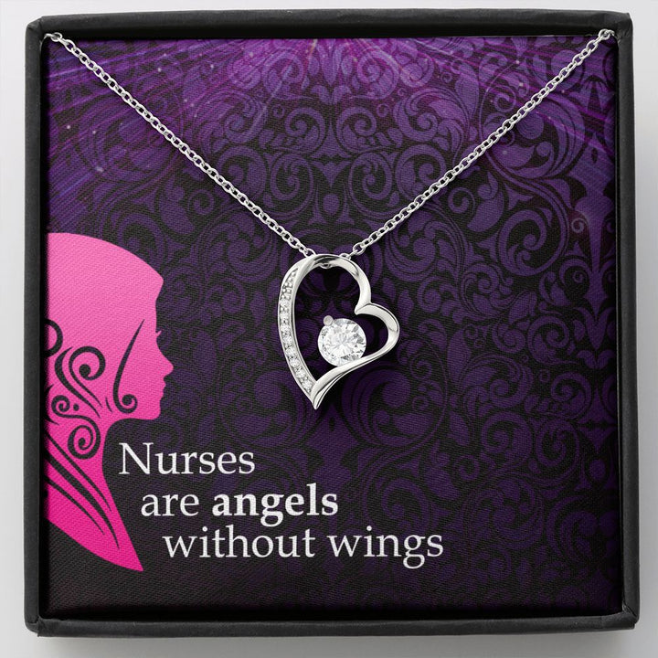 Nurses are Angels without wings - Forever Love Necklace