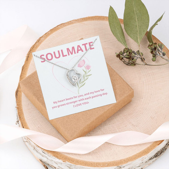 Soulmate | My heart beats for you, and my love for you grows stronger with each passing day - Forever Love Necklace