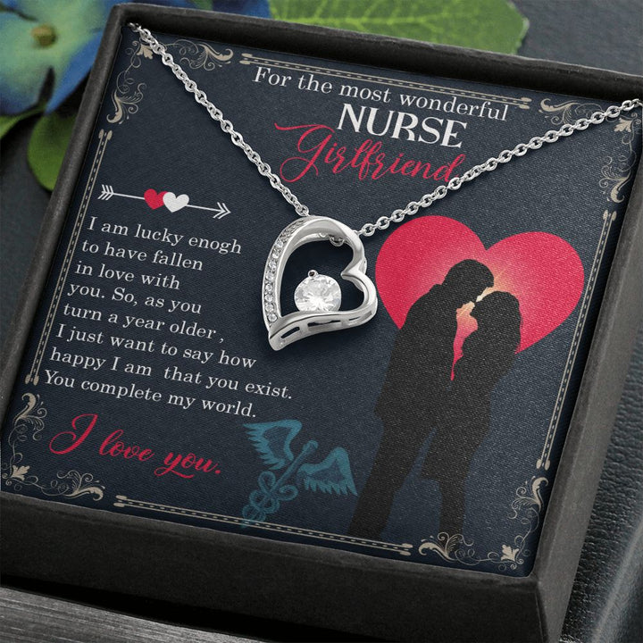 For the most wonderful Nurse Girlfriend | I am lucky enough to have fallen in love with you. - Forever Love Necklace