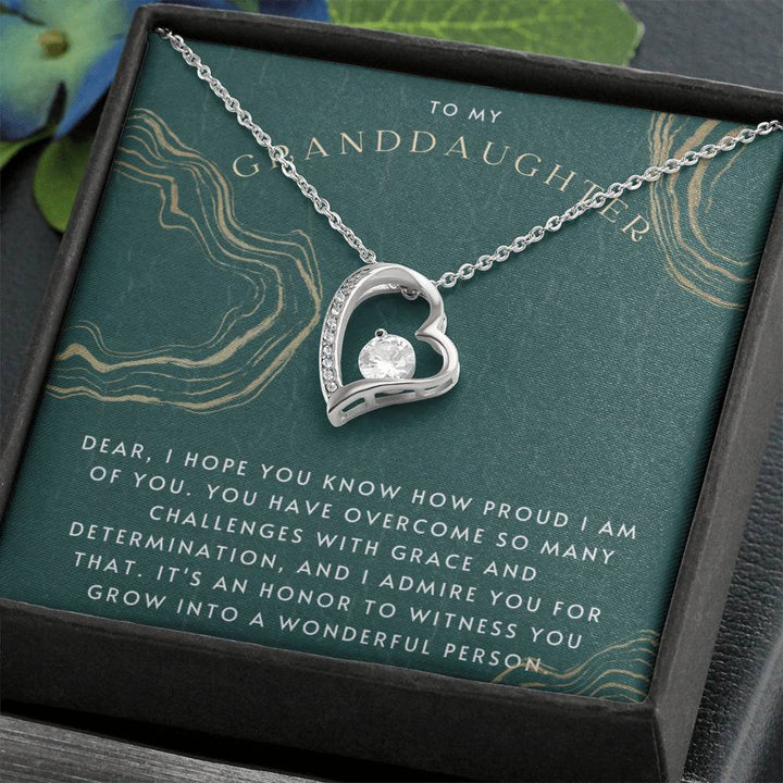 To My Granddaughter | You have overcome so many challenges with grace and determination, and I admire you for that - Forever Love Necklace