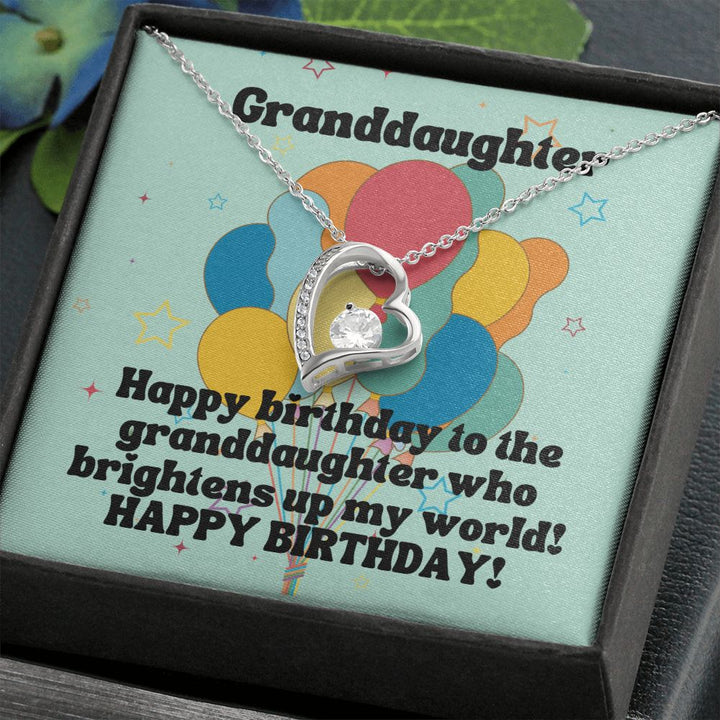 Granddaughter | Happy Birthday to the granddaughter who brightens up my world! - Forever Love Necklace