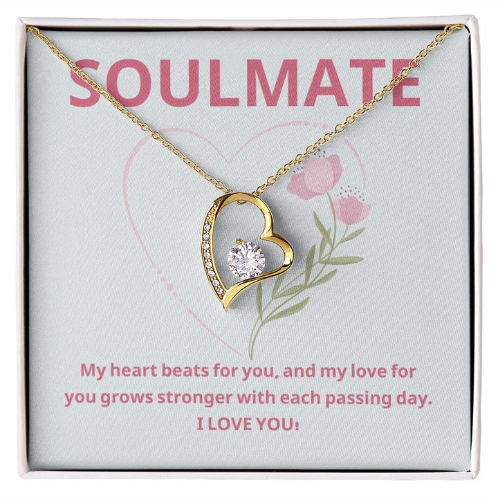 Soulmate | My heart beats for you, and my love for you grows stronger with each passing day - Forever Love Necklace