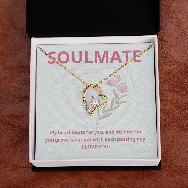 Soulmate | My heart beats for you, and my love for you grows stronger with each passing day - Forever Love Necklace