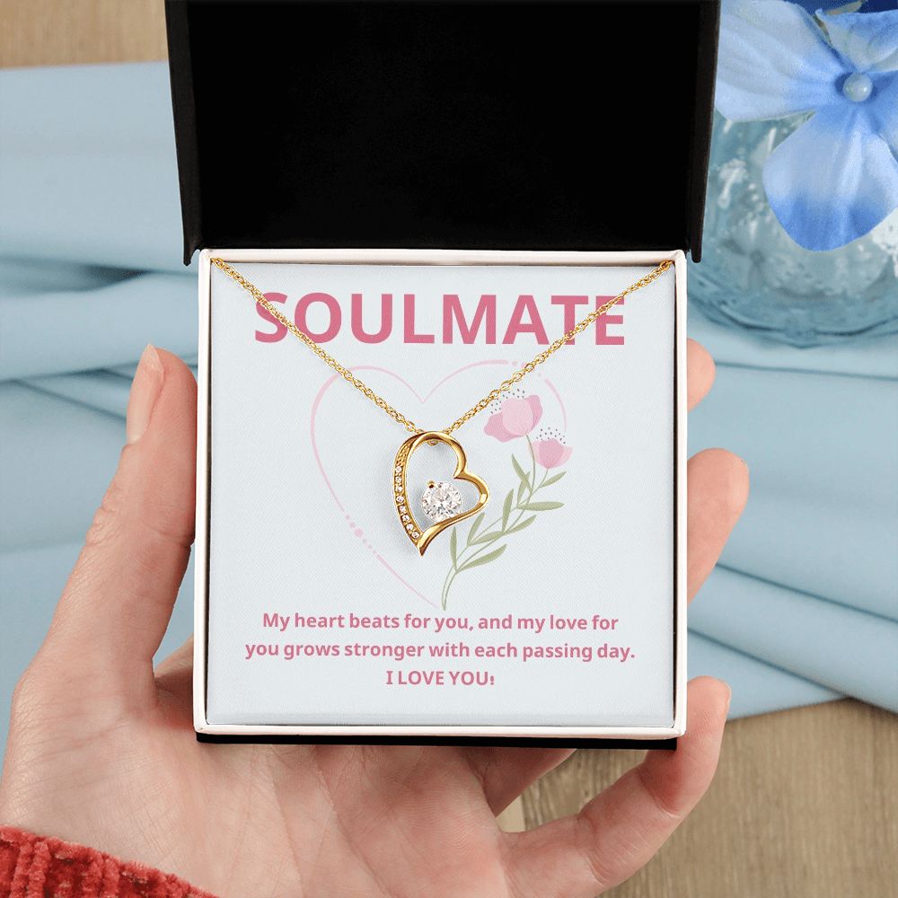 Soulmate | My heart beats for you, and my love for you grows stronger with each passing day - Forever Love Necklace