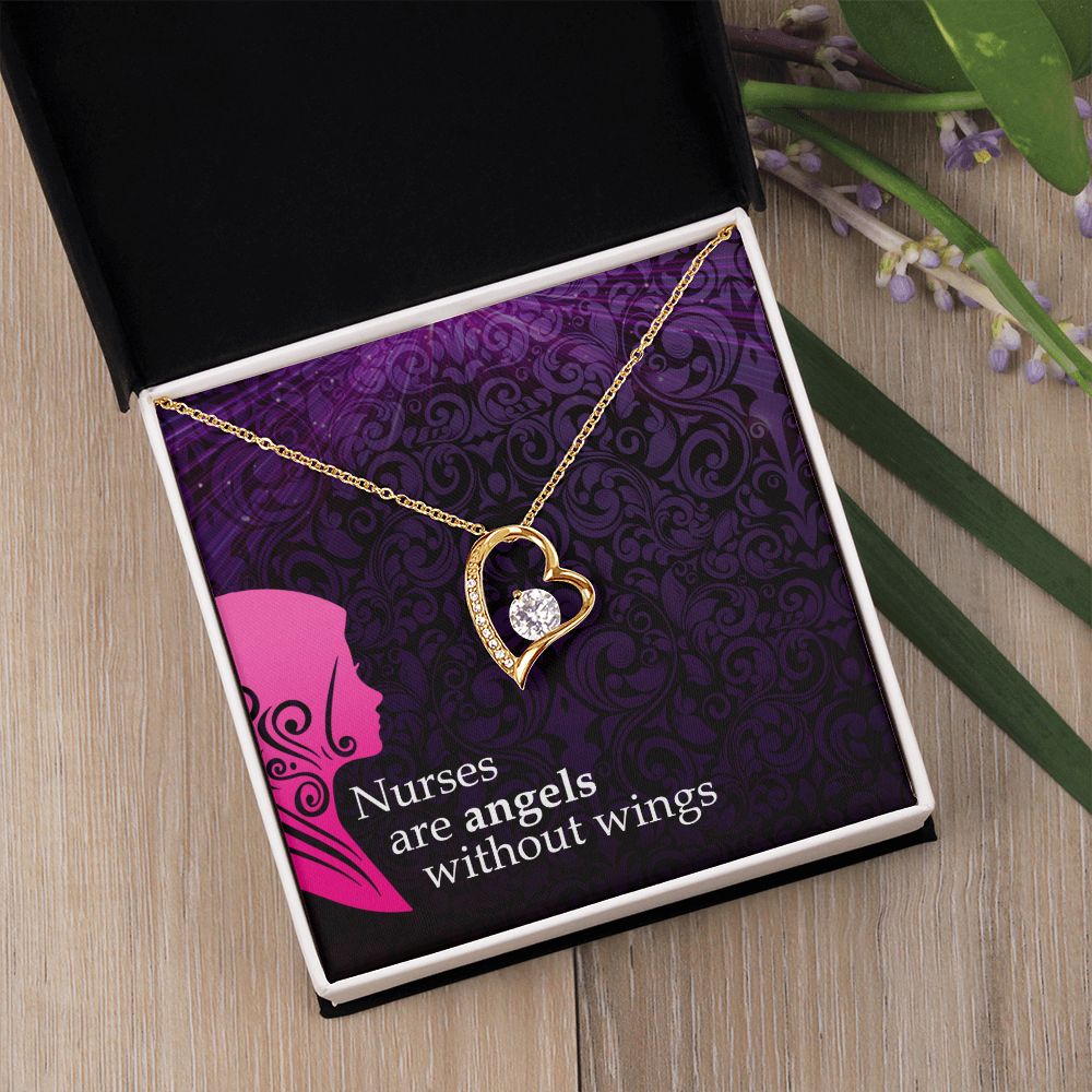 Nurses are Angels without wings - Forever Love Necklace