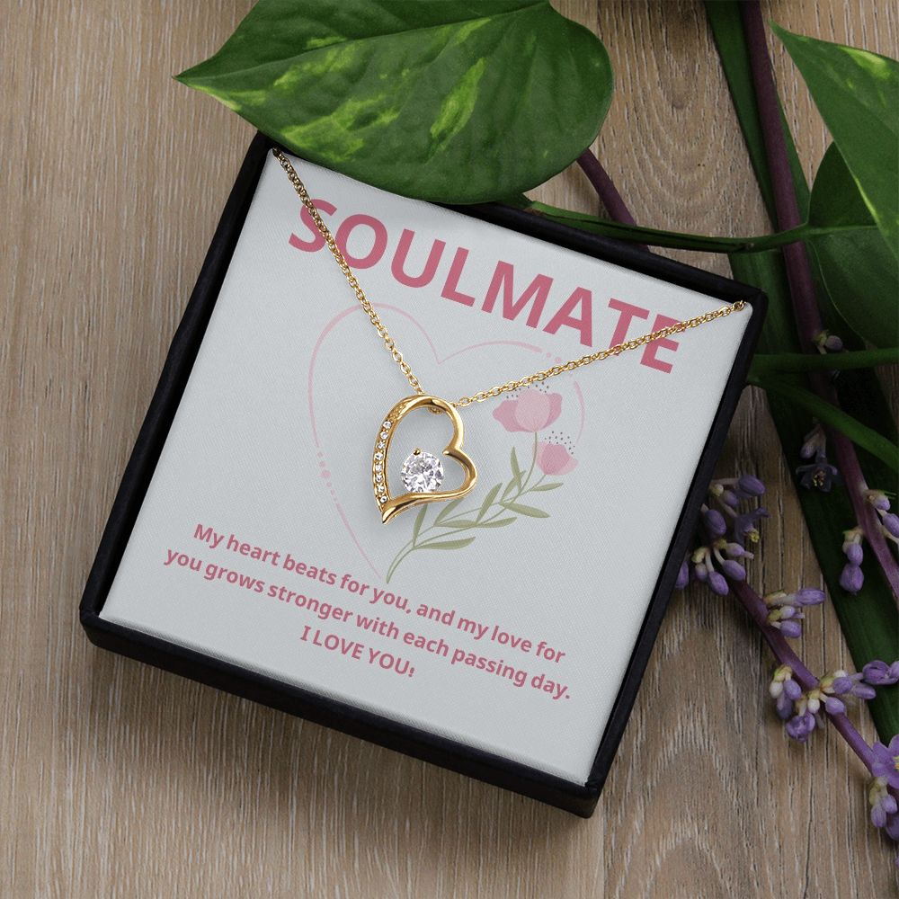 Soulmate | My heart beats for you, and my love for you grows stronger with each passing day - Forever Love Necklace