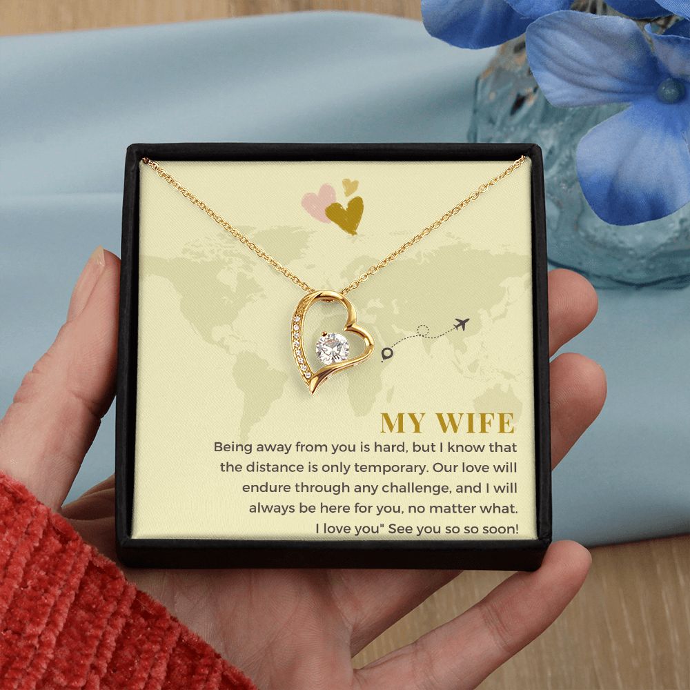 My Wife | Being away from you is hard, but I know that the distance is only temporary - Forever Love Necklace