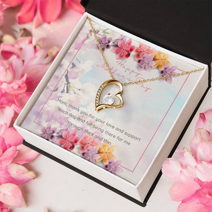 Happy Mother's Day | Mom, thank you for your love and support each day - Forever Love Necklace