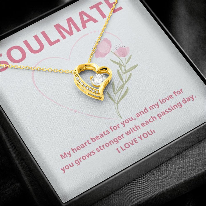 Soulmate | My heart beats for you, and my love for you grows stronger with each passing day - Forever Love Necklace