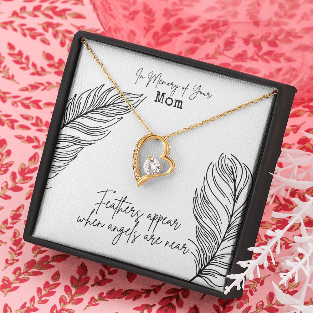 In Memory of Your Mom | Feathers appear when Angels are near - Forever Love Necklace