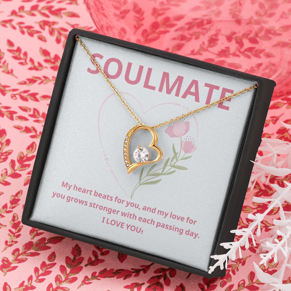 Soulmate | My heart beats for you, and my love for you grows stronger with each passing day - Forever Love Necklace