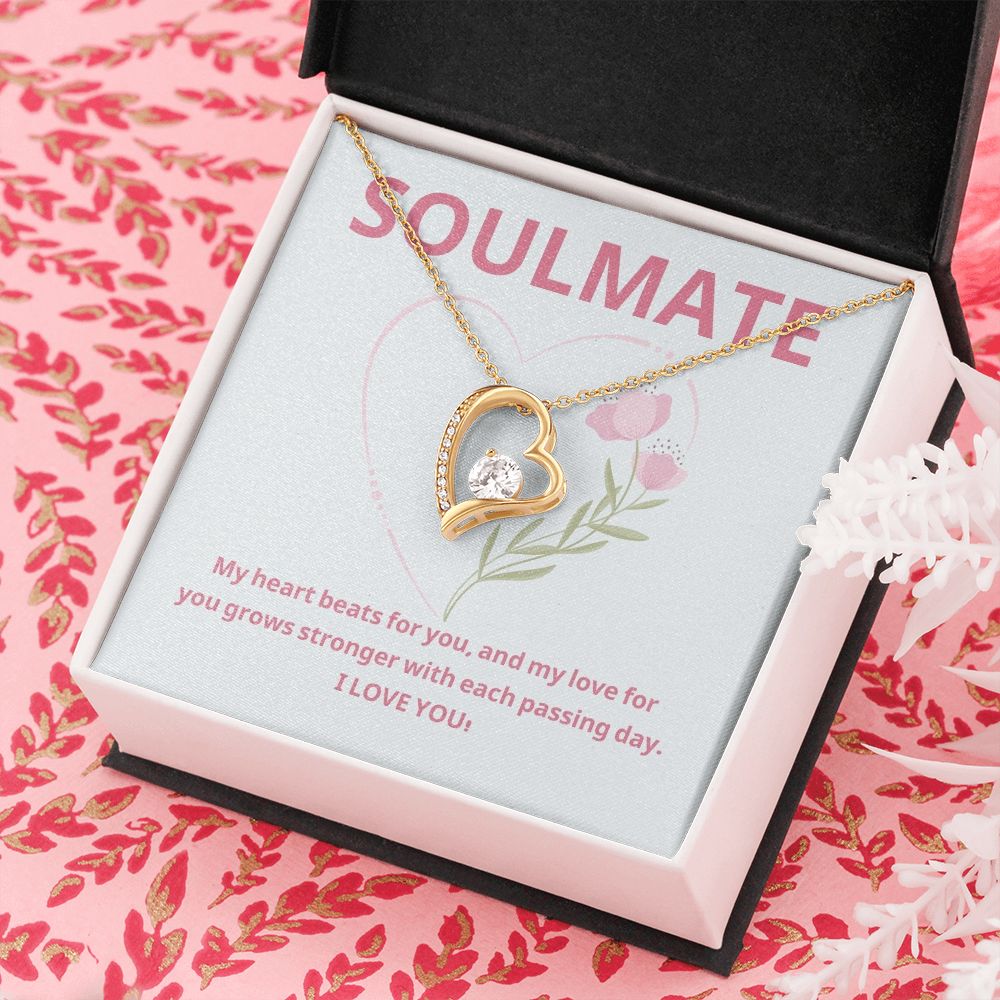 Soulmate | My heart beats for you, and my love for you grows stronger with each passing day - Forever Love Necklace