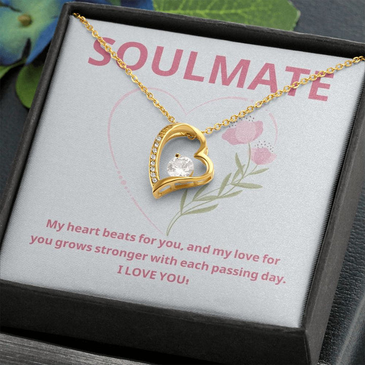 Soulmate | My heart beats for you, and my love for you grows stronger with each passing day - Forever Love Necklace