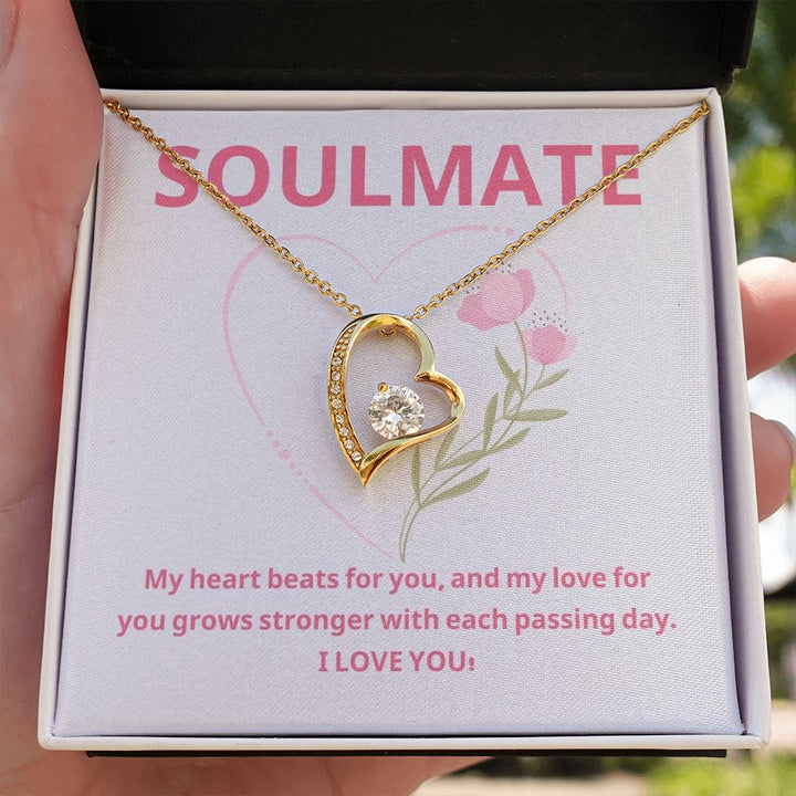 Soulmate | My heart beats for you, and my love for you grows stronger with each passing day - Forever Love Necklace