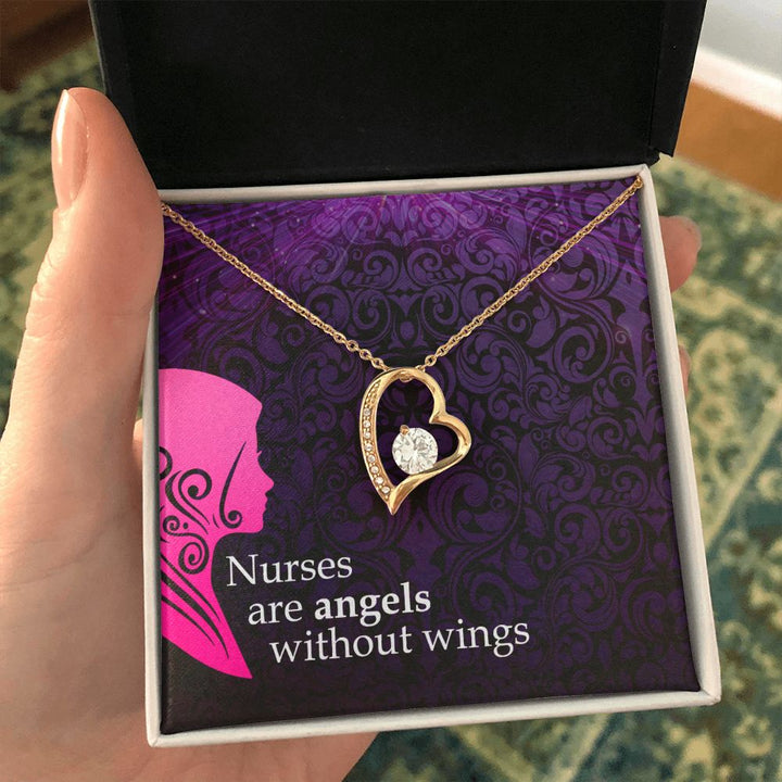 Nurses are Angels without wings - Forever Love Necklace