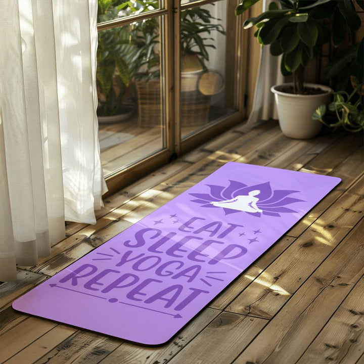 Eat, Sleep, YOGA, Repeat - Rubber Yoga Mat