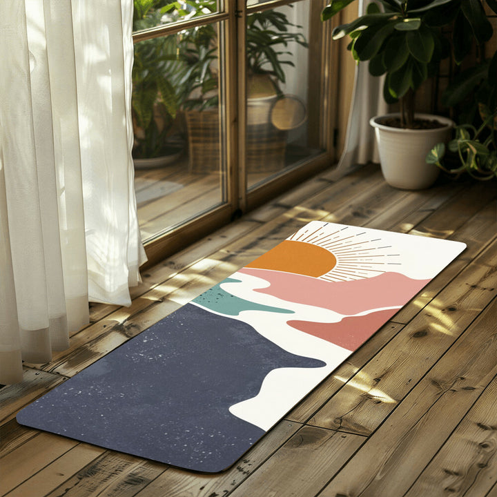 Abstract Sunset Painting - Rubber Yoga Mat