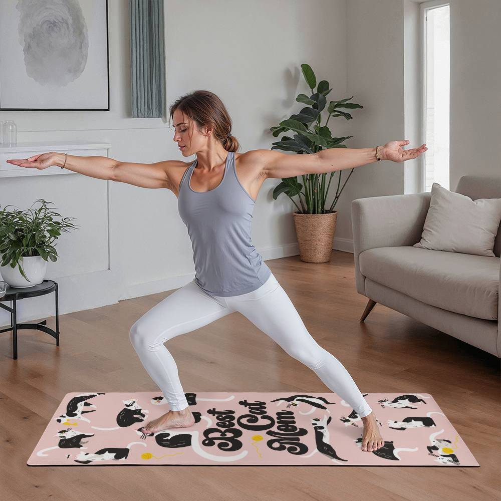 Best Cat Mom - Rubber Yoga Mat