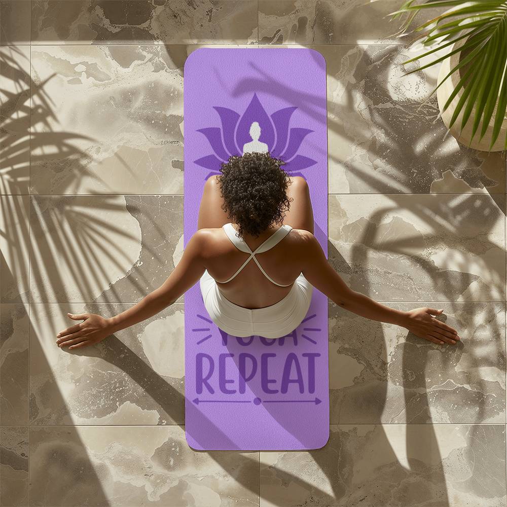 Eat, Sleep, YOGA, Repeat - Rubber Yoga Mat