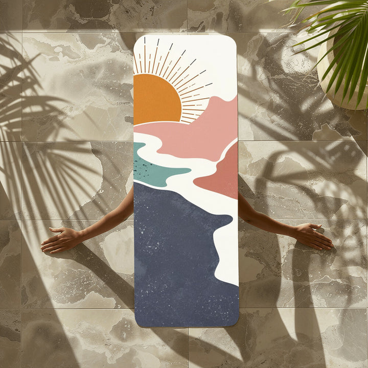 Abstract Sunset Painting - Rubber Yoga Mat