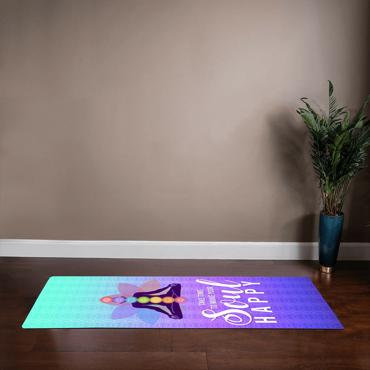 Take Time to Make Your Soul Happy - Rubber Yoga Mat