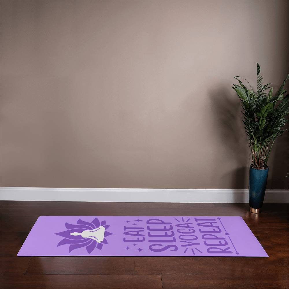 Eat, Sleep, YOGA, Repeat - Rubber Yoga Mat