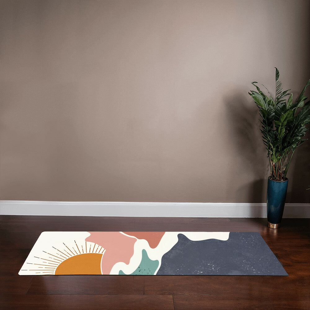 Abstract Sunset Painting - Rubber Yoga Mat