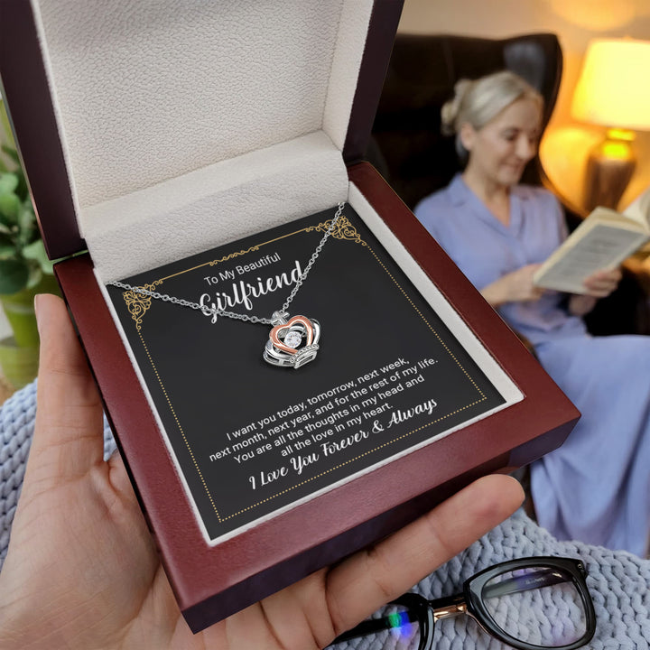 To My Beautiful Girlfriend | I love you forever and Always - Crown Pendant Necklace
