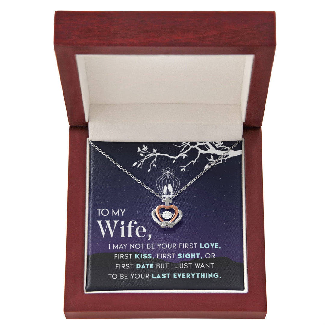 To My Wife | First Kiss, First Sight or First Date - Crown Pendant Necklace