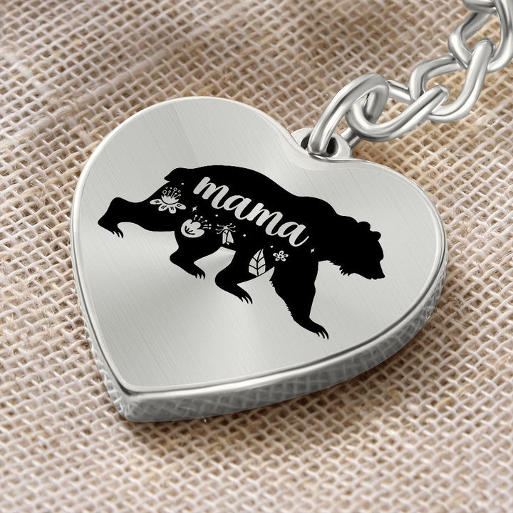 To Mama | Mama Bear - Heart Keychain