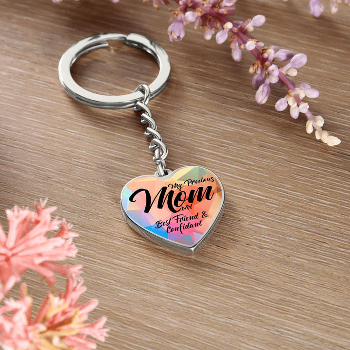 To My Precious Mom | My Best Friend and Confidant - Heart Keychain