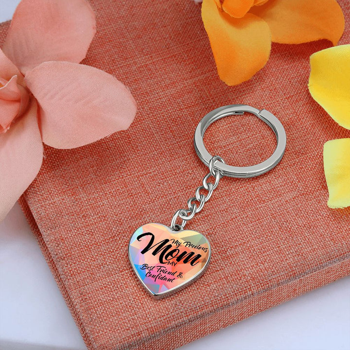 To My Precious Mom | My Best Friend and Confidant - Heart Keychain