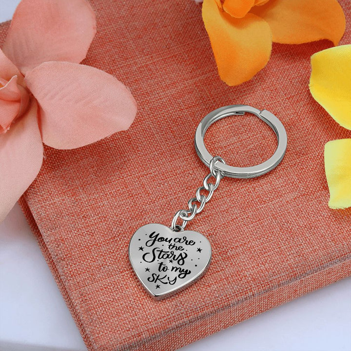 You are the stars to my Sky - Heart Keychain
