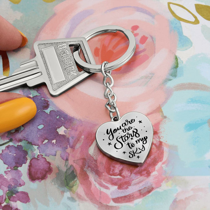You are the stars to my Sky - Heart Keychain