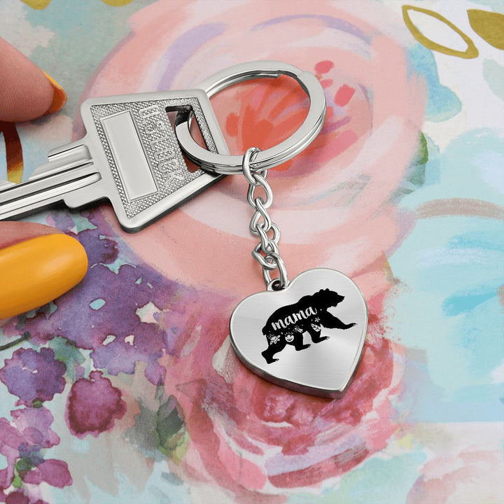 To Mama | Mama Bear - Heart Keychain