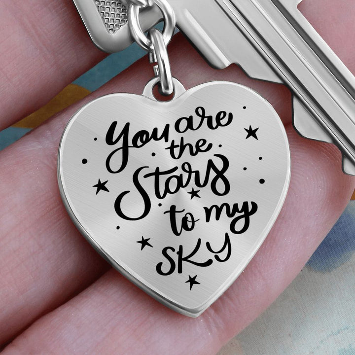 You are the stars to my Sky - Heart Keychain