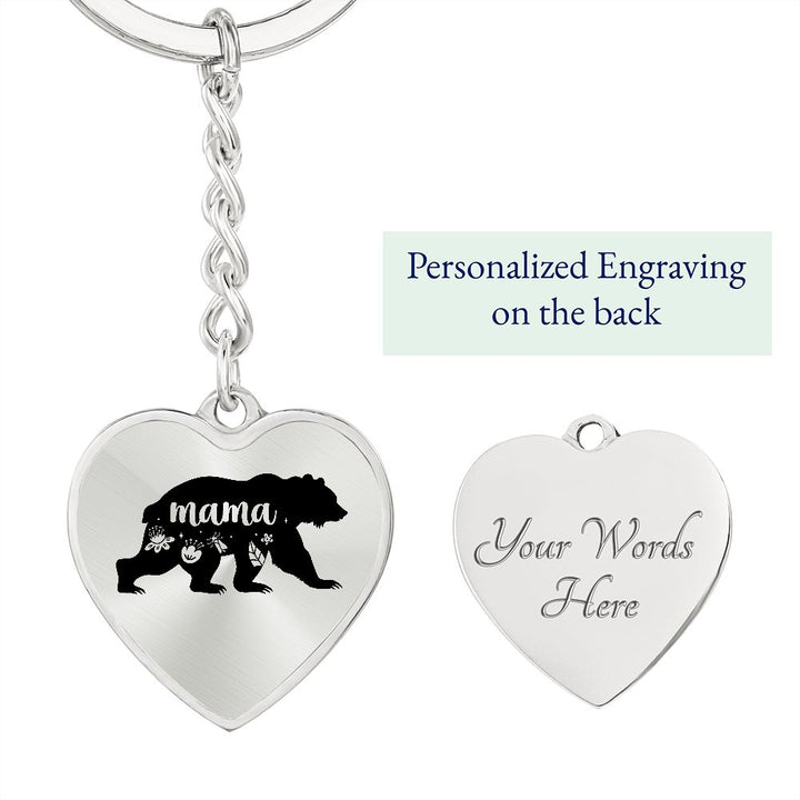 To Mama | Mama Bear - Heart Keychain