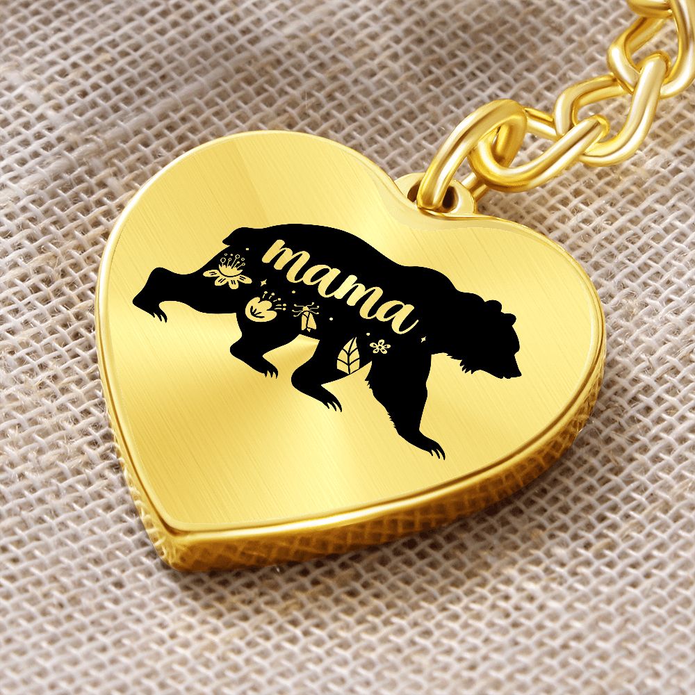 To Mama | Mama Bear - Heart Keychain