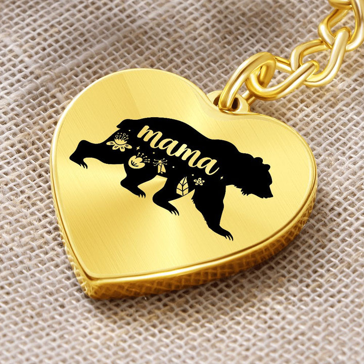 To Mama | Mama Bear - Heart Keychain
