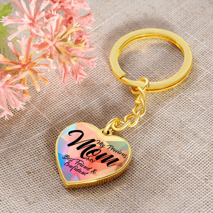 To My Precious Mom | My Best Friend and Confidant - Heart Keychain