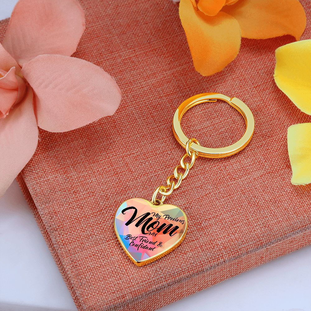 To My Precious Mom | My Best Friend and Confidant - Heart Keychain