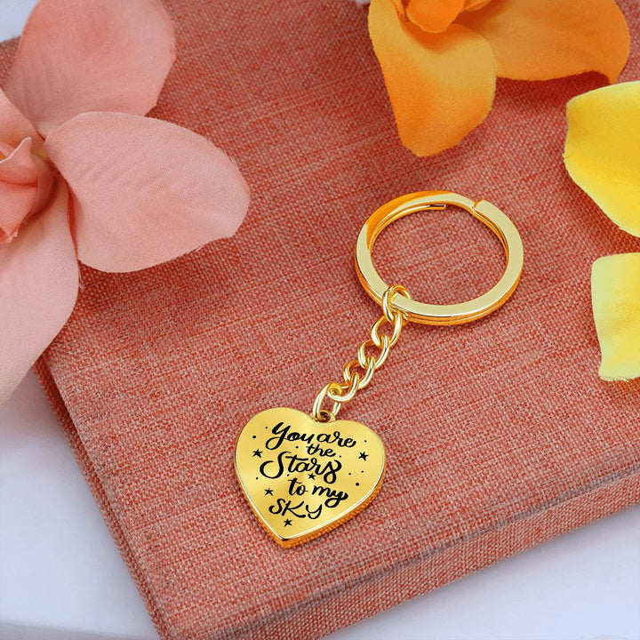 You are the stars to my Sky - Heart Keychain