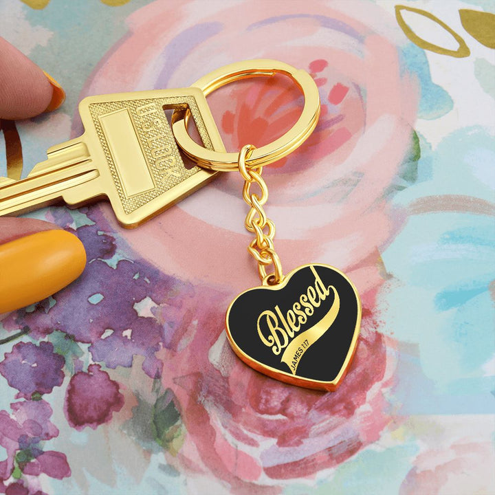 Blessed Charm - Heart Keychain