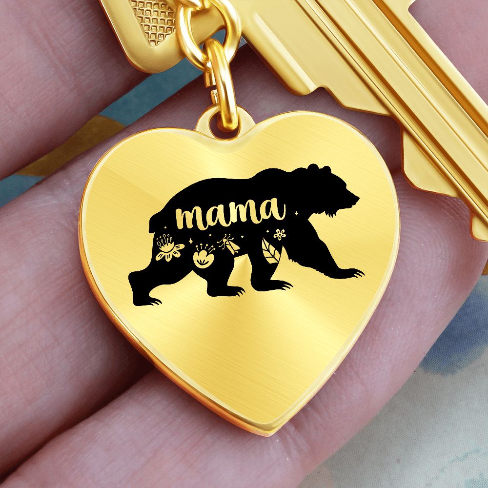 To Mama | Mama Bear - Heart Keychain